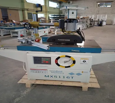Frezavimo staklės su slankiojančiuoju staliuku ir padavimo prispaudimo mechanizmu MX5116T+V-380